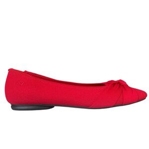 VIVAIA Almond-Toe Knotted Flats Bibi Women Size 10-10.5 EU41.5 Ruby Red Shoes